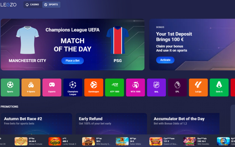 Legzo-casino-sporto-lažybų-pasirinkimas